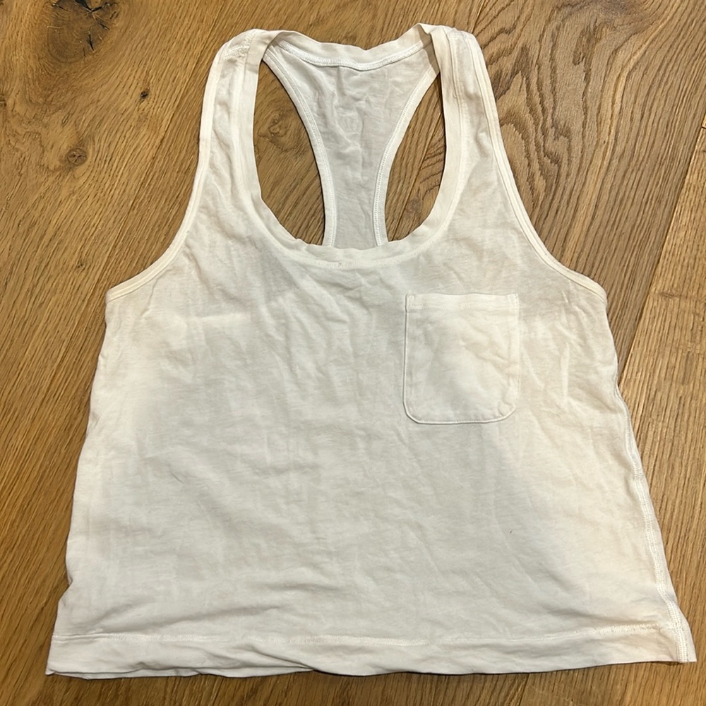Lululemon Cropped White Pima Cotton Racerback 6